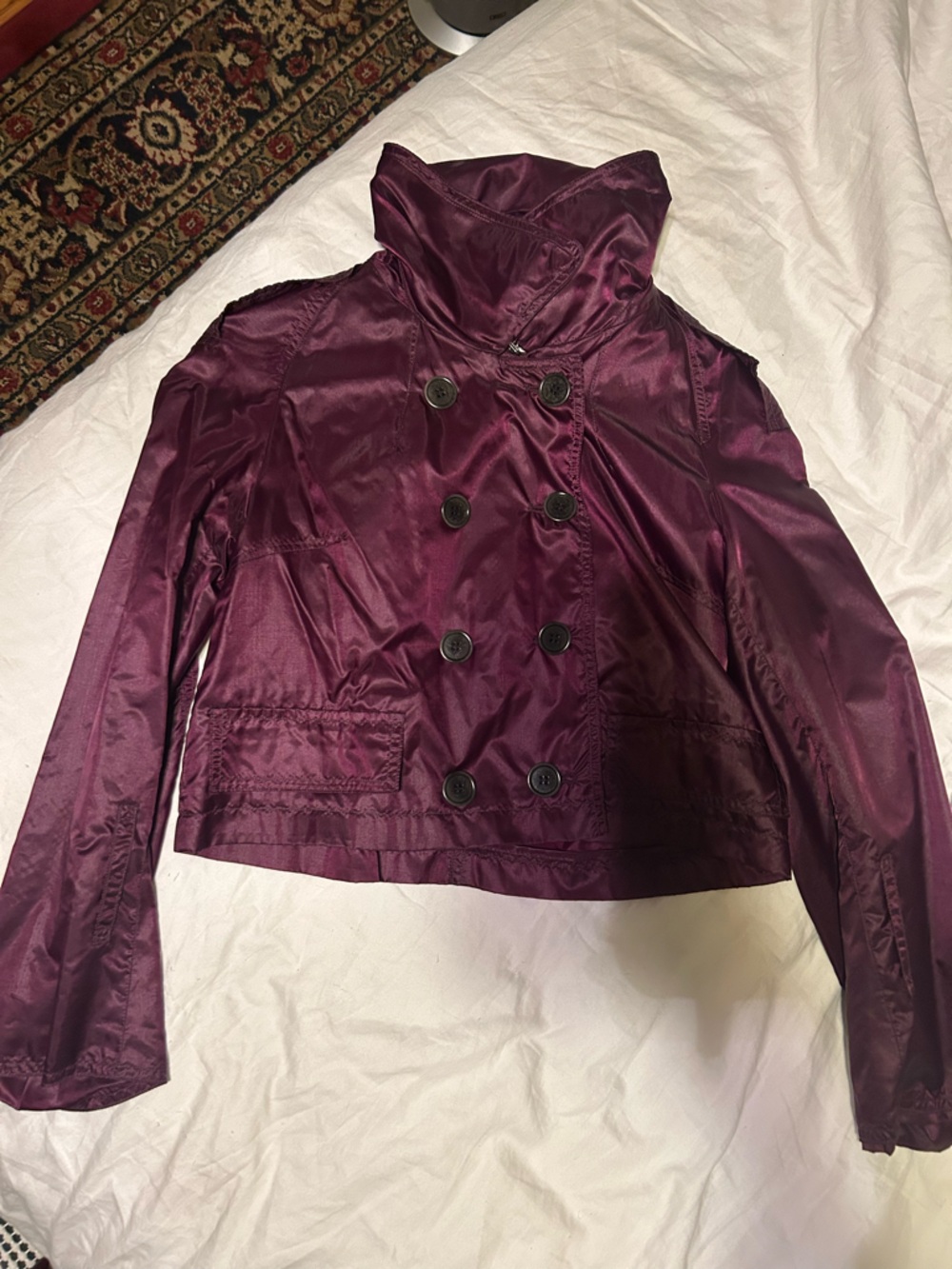 Dries Van Noten Purple Cropped Trench